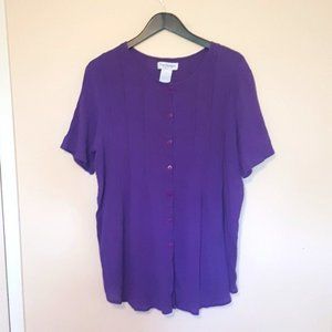 Vintage Paragon purple crinkle  cotton top